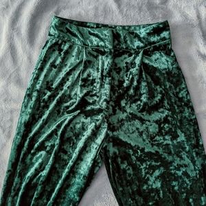 Crushed Velvet Wide Leg Pants